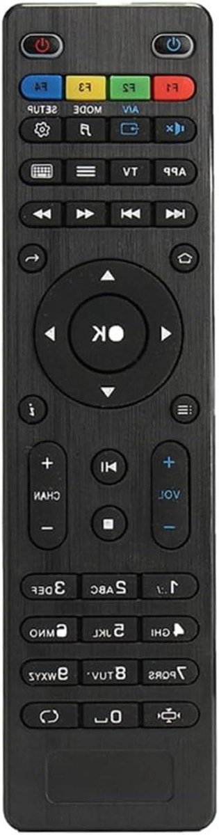 Afstandsbediening IPTV Box - Universele Afstandsbediening - TV Kijken - Geen Programmering Nodig - 17.5 cm - Zwart