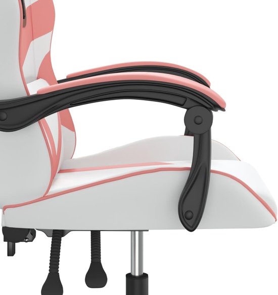 Gamingstoel - Gamestoel Faulleer - Comfortabel Gamen - Verstelbare Rugleuning - 360° Draaibaar - Wit Roze — afbeelding 4