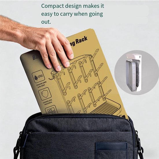 Afdruiprek Babyflessen - Flessenhouder Droogrek - Babyvoeding Voorbereiden - Compact Ontwerp - 31 x 25 x 7 cm - Zwart — afbeelding 4