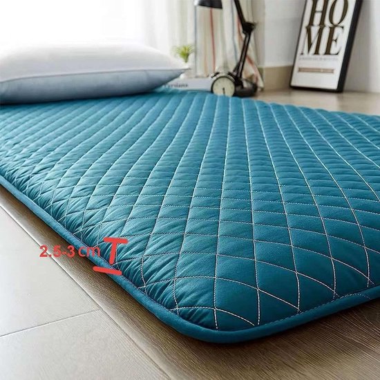 Japanse Vloermatras - Futon Matras Kamperen - Comfortabel Slapen - Zacht Vouwbaar Rolbaar - 150x200 cm - Grijs — afbeelding 5
