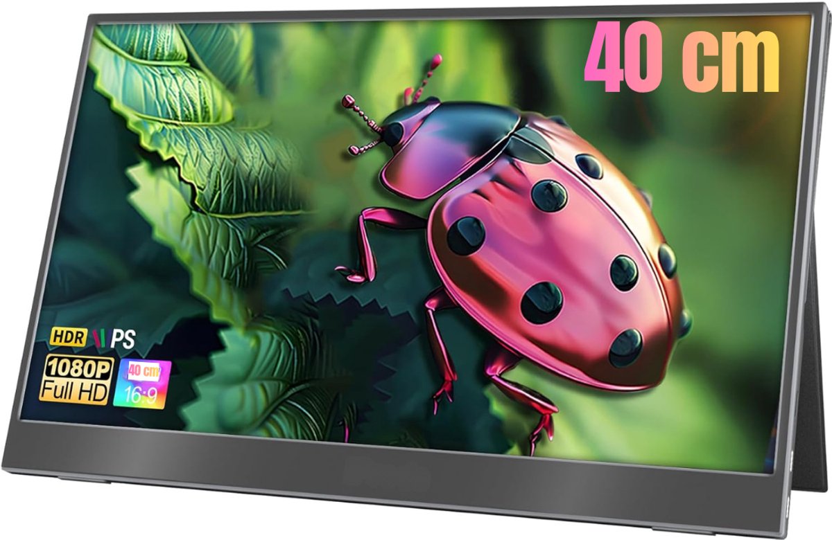 AHD® Portable Monitor - Draagbare Monitor - Portable Monitoren - Portable Monitor Laptop - Zwart - 1cm x 41cm x 36cm