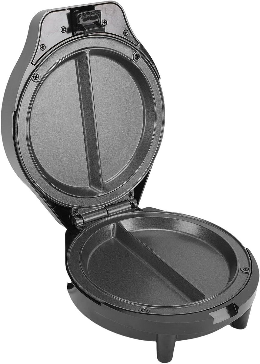 Elektrische Omeletmaker - Dubbele Zone Pan - Snel Ontbijt Maken - Antiaanbaklaag - 1000 W - Zwart