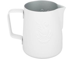 Melkopschuimkan - Koffiebeker - Latte Art Maken - Puntige Uitloop - 380 ml - Wit