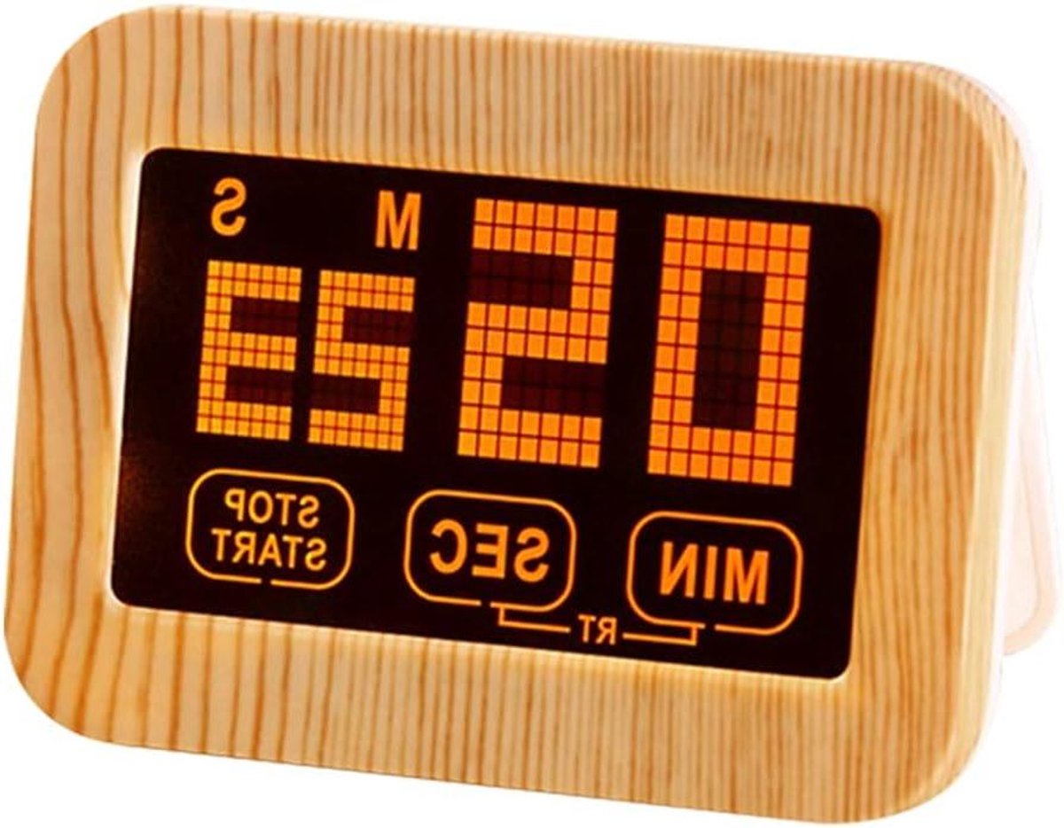 Digitale Kookwekker - Keuken Timer - Koken en Bakken - Luid Geluid - 80x60x21.7mm - Houtnerf