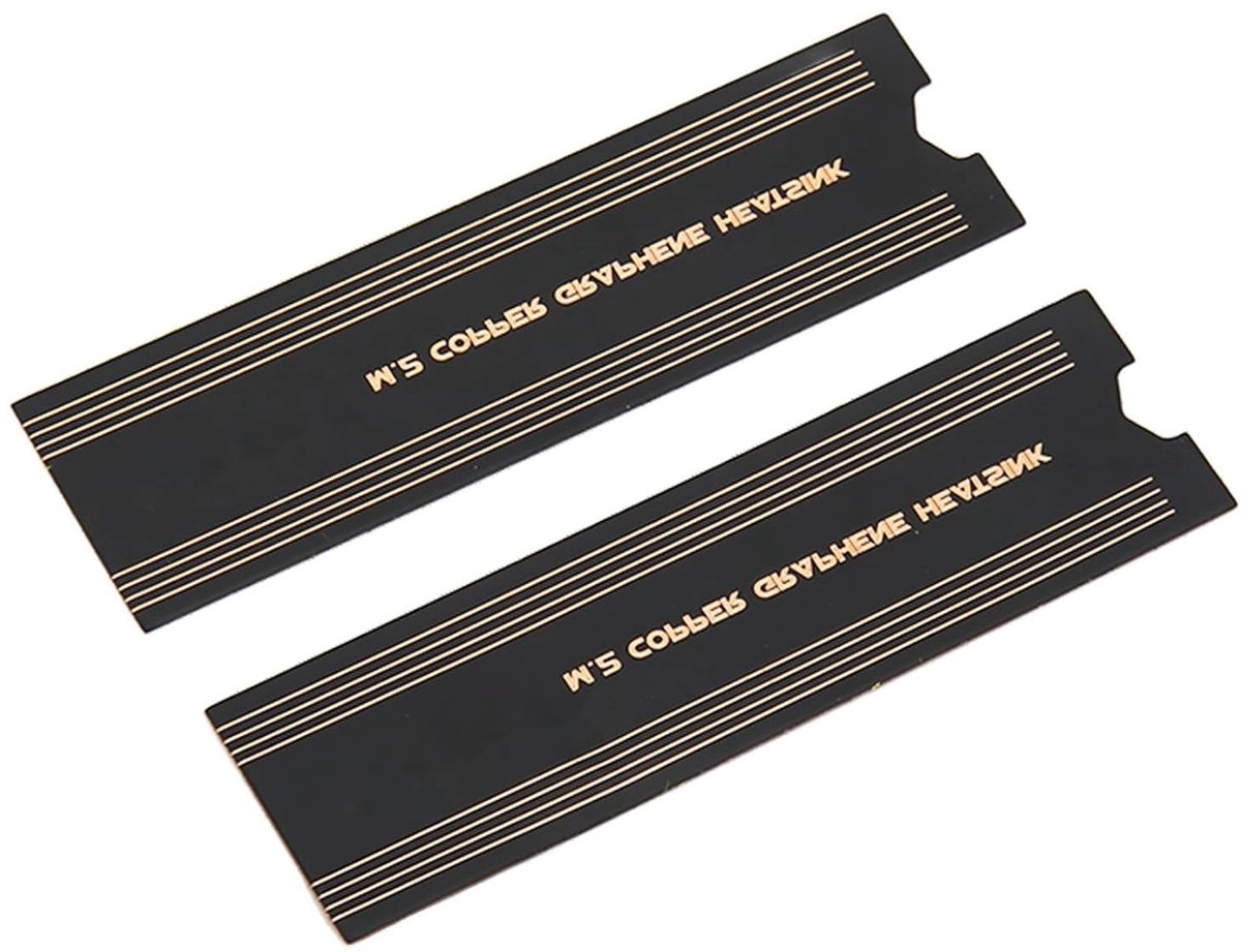 Grafiet Koellichaam voor M.2 NVMe SSD, 2 Stuks Interne Gaming Koeling voor Laptop en PC, Verbeterde Warmteafvoer en Prestaties