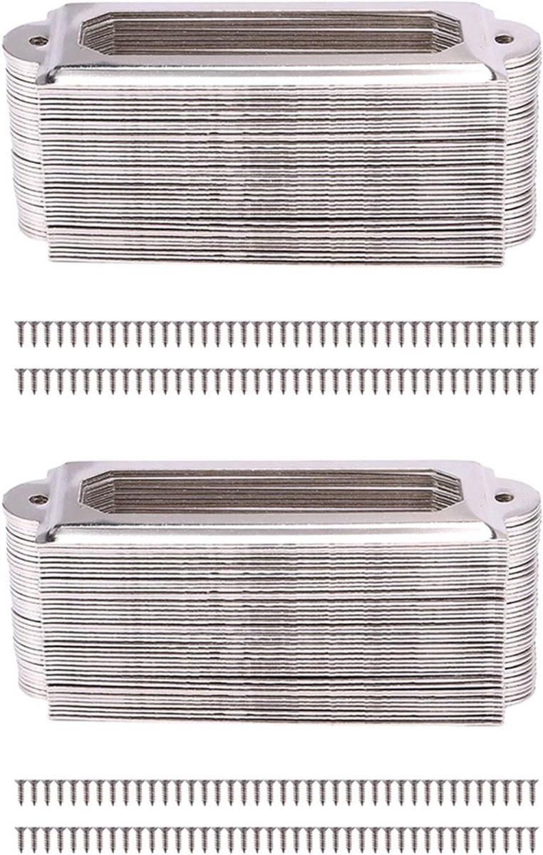 Labelhouders - Kaarthouders - Lades Organiseren - Metalen Frame - 80 stuks - Zilver