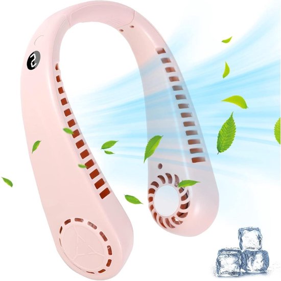 Draagbare Nekventilator Roze met 5 Snelheden, Mini Koelventilator voor Sport, Werk en Buitengebruik