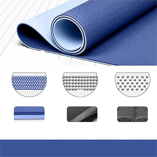 Yogamat met Positielijn - Sportmat Oefenmat - Thuis Fitness - Dubbellaags Ontwerp - 180 x 57 cm - Niet gespecificeerd van Yogamat — afbeelding 4