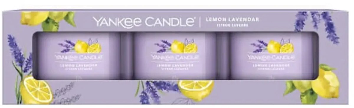 Yankee Candle Filled Votive 3-pack - Lemon Lavender - 30 branduren - 3 stuks Paars
