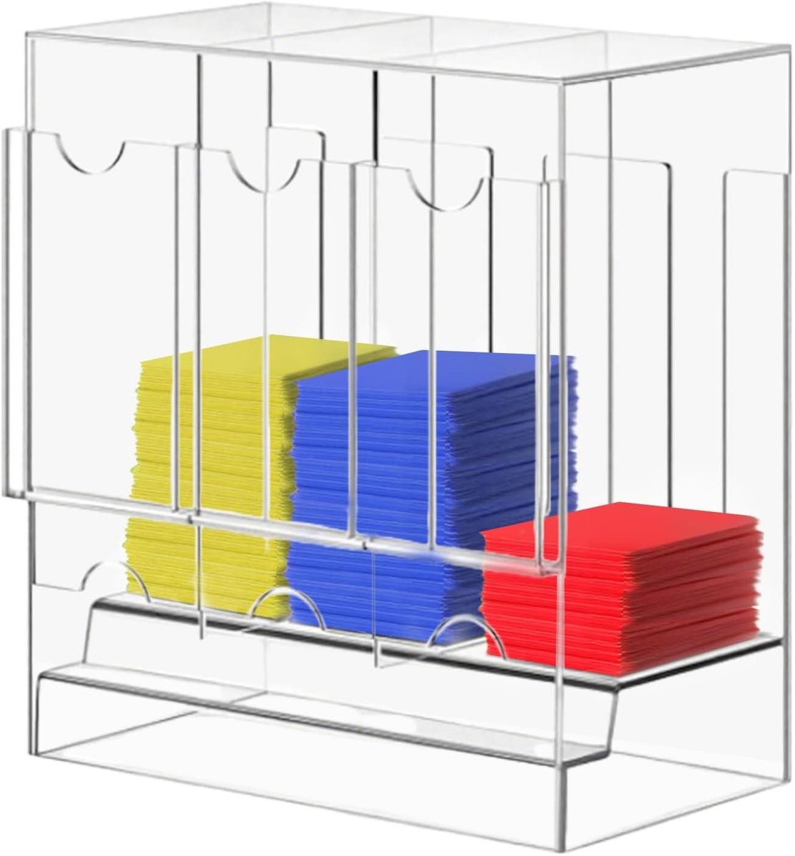 Opbergdispenser - Kaart organizer - Verzamelingen beheren - 3 Sleuven Ontwerp - 23 cm Lengte - Transparant