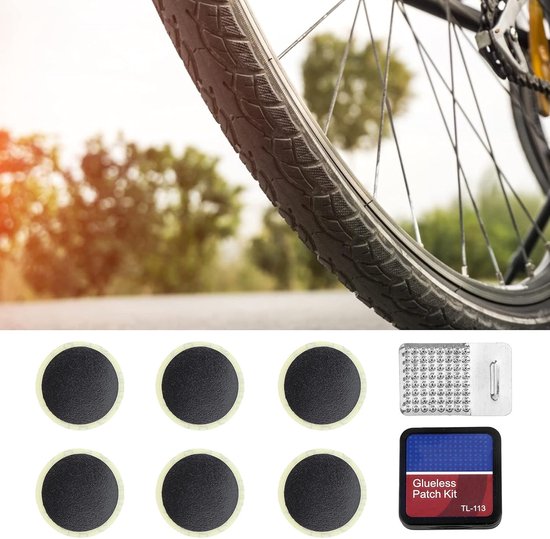 Reparatiepatches Fietsband - Lekke Band Kit - Onderweg Repareren - Lijmloze Hechting - 6 Stuks - Zwart — afbeelding 5