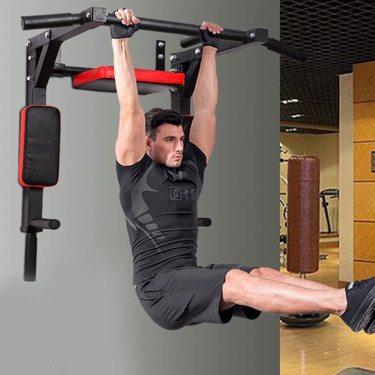 House&Garden Multifunctionele Wandgemonteerde Pull-Up Bar Power Station voor Thuis Fitness, Optrekstang & Parallelle Bars voor Krachttraining 94x76x48 cm thumbnail 3