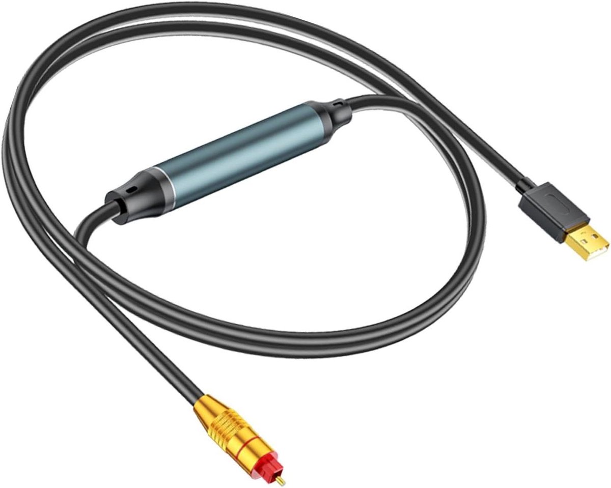 USB audio converter - Optische adapter - Helder geluid - Plug and play - 1.5 meter - Zwart