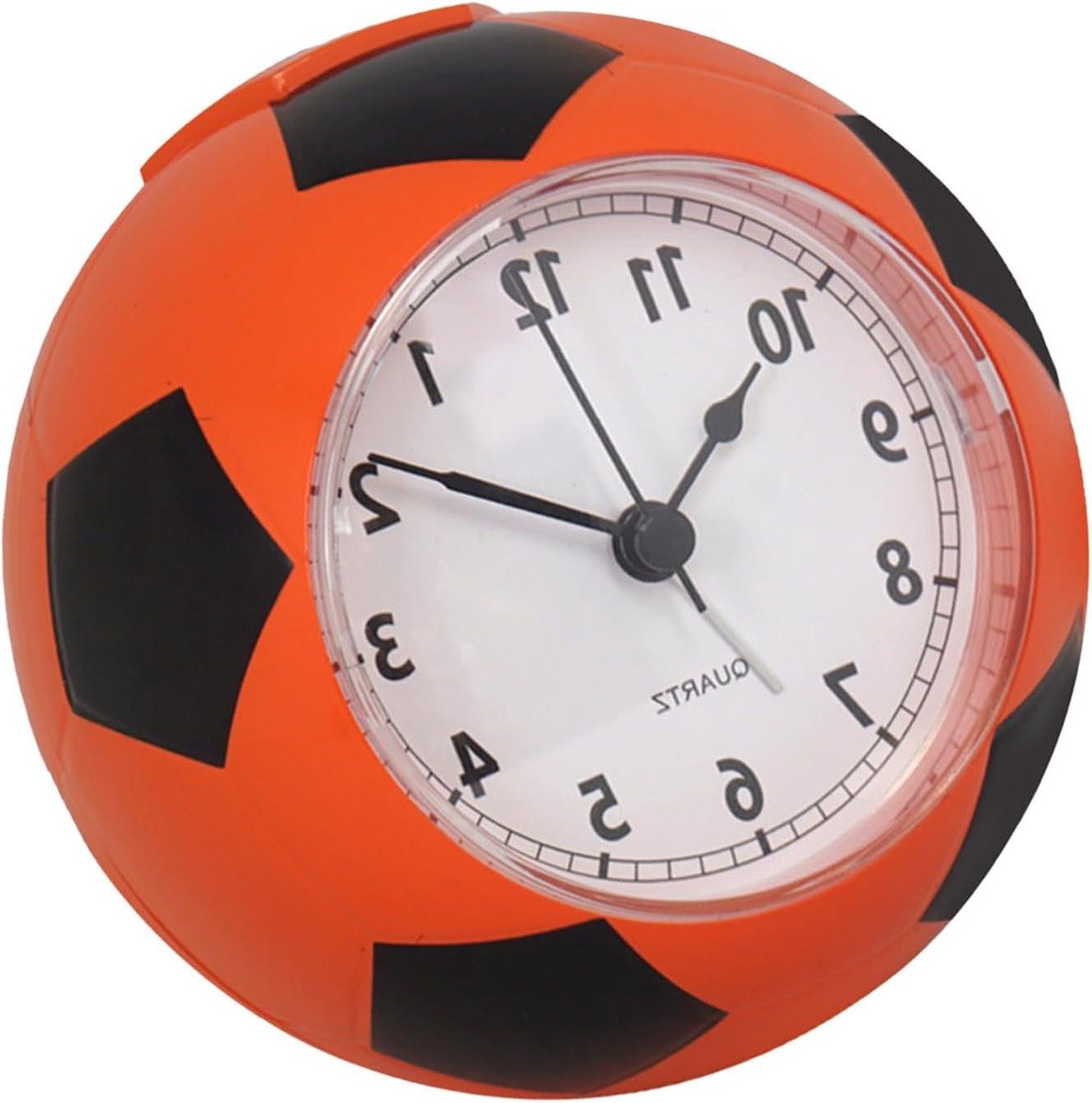 Kinder Wekker - Voetbal Klok - Wakker Worden - Stille Beweging - 11.5 x 10 x 11 cm - Oranje