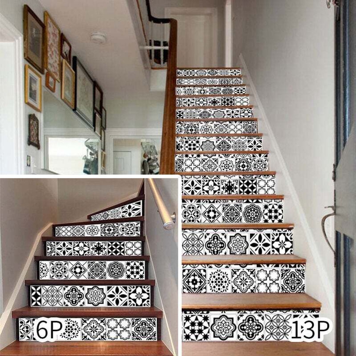 Set van 13 traptegelstickers (18x100 cm), gevelstickers van cement en baksteen – gevelstickers geschikt voor tegels