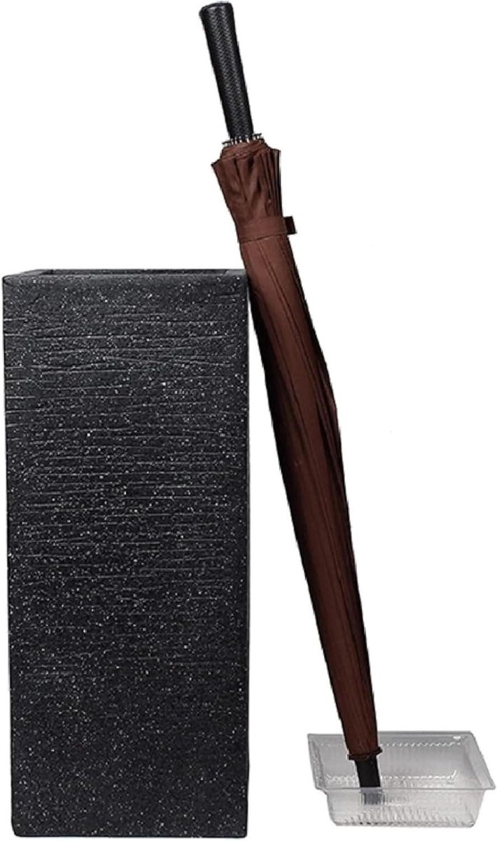 Paraplustandaard - Paraplubak - Hal Organiseren - Stabiele Basis - 48.5 cm Hoog - Zwart