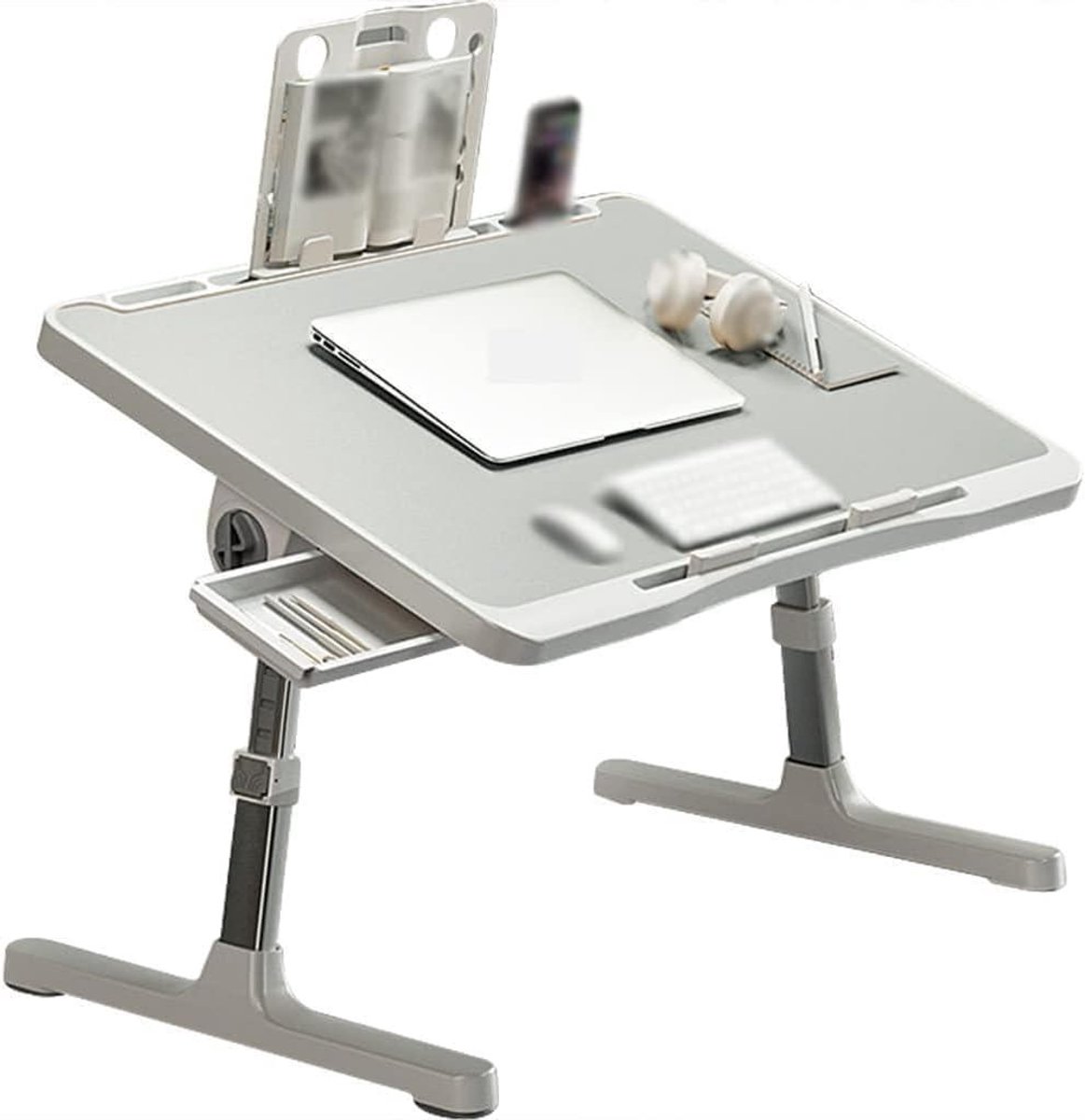 Staand bureau - Laptoptafel - Thuiswerken - In hoogte verstelbaar - 60x40 cm - Houtkleurig