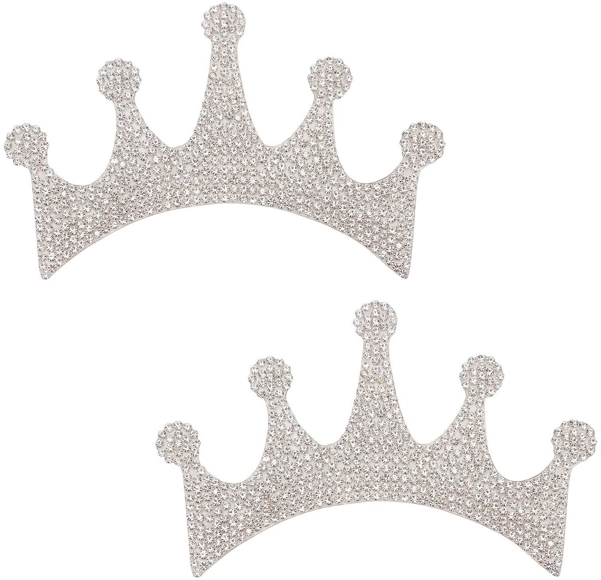 Dailygoody - Bling Auto Decoratie - Crystal Crown Sticker - Zelfklevend - 2 Stuks - Rhinestone Embleem - Geschikt voor Auto's en Laptops