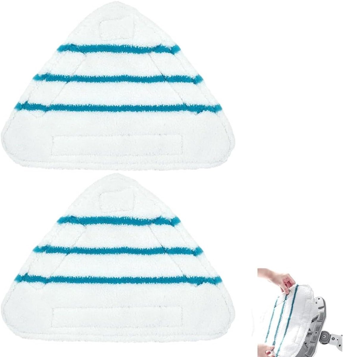 Set van 2 Microvezel Vervangpads voor Stoomreiniger met Driehoekige Caps - Ideaal voor Grondige Reiniging en Onderhoud