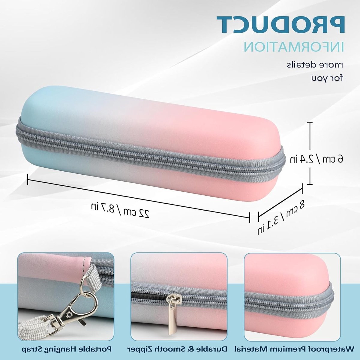 Draagbare opbergtas voor elektrische tandenborstels, hard opslagdoos en reiskoffer (Camouflage + Gradient) - Geschikt voor Oral B en Philips Sonicare — afbeelding 5