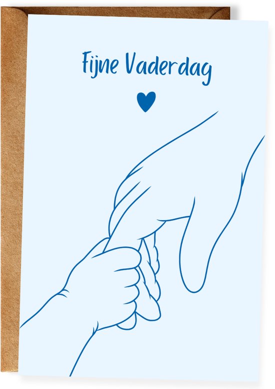 Fijne Vaderdag - Vaderdagkaart - Lieve kaart vader en kind - Vaderdagcadeau papa - Wenskaart vader - Ansichtkaart (10x15 cm incl. envelop)