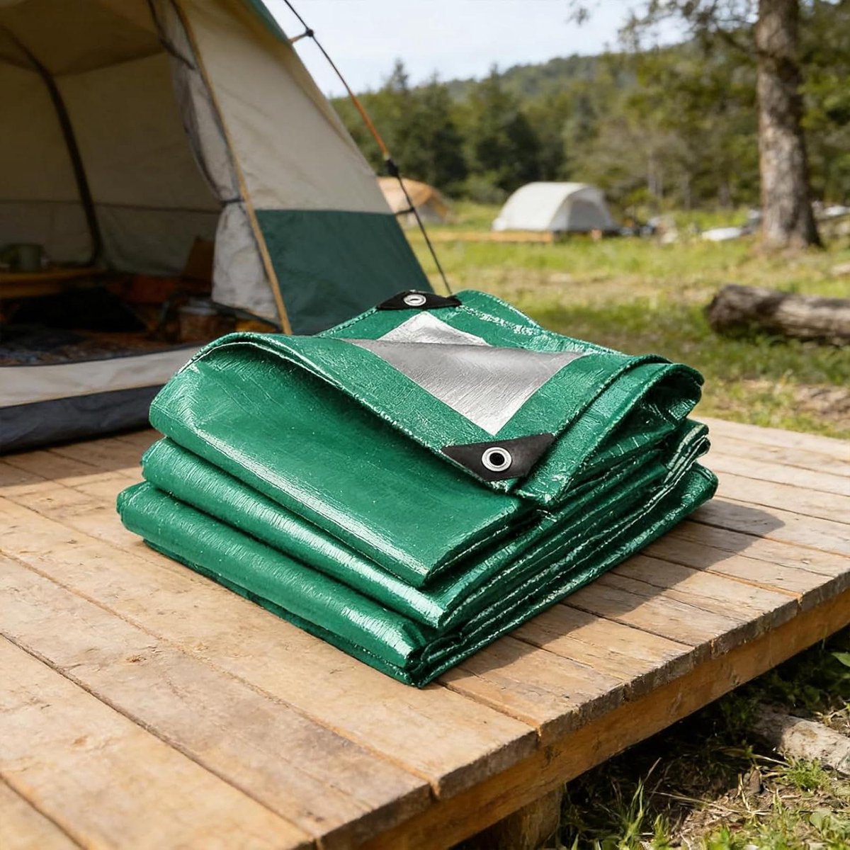 Waterdicht Zeil - Afdekzeil HDPE - Buiten Beschermen - UV-Bestendig Scheurvast - 100x120 cm - Groen