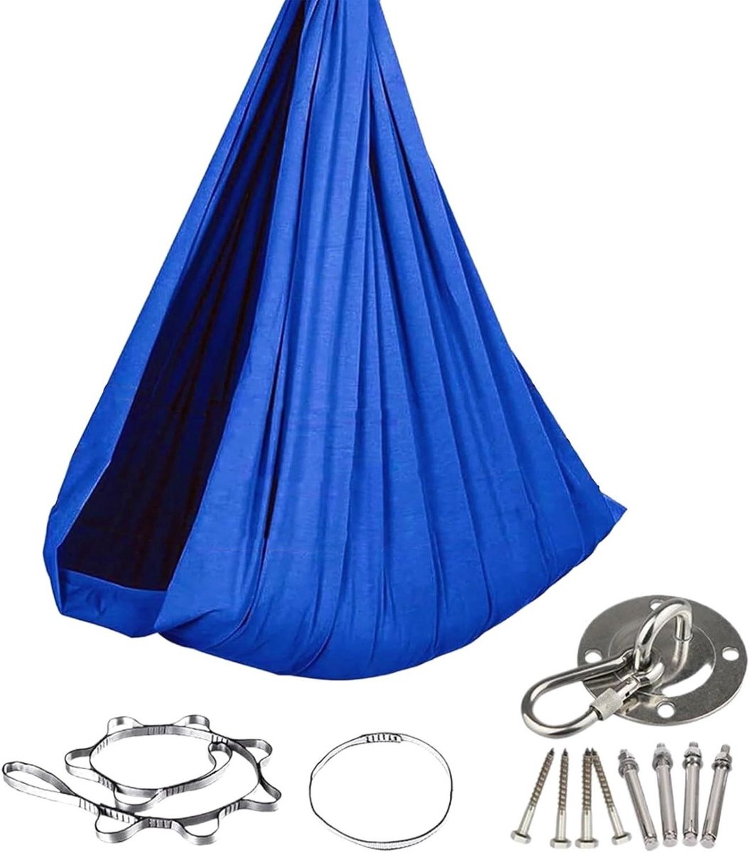 Hangmatschommel - Hangbed Schommel - Ontspannen Buiten - Elastische Ondersteuning - 260 x 200 cm - Saffier