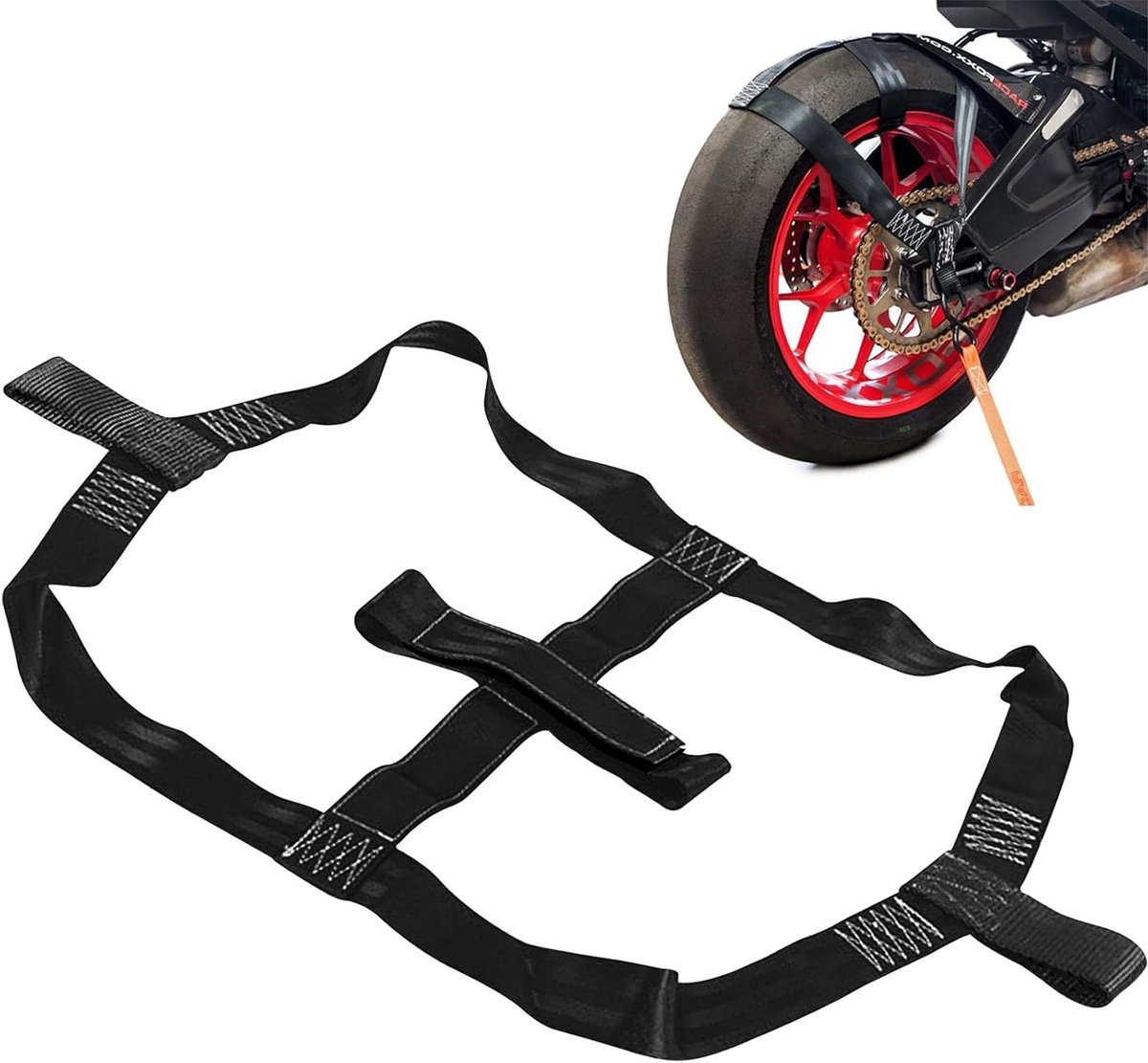 Universele Lashing Straps voor Motoren, Transportbeveiliging, Achterwiel Bevestigingssystemen en Tie Down Riemen voor Veilig Vervoer