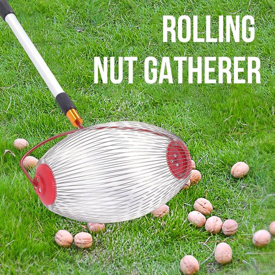 Notenverzamelaar - Notenraper Ballenraper - Tuinieren - Uitschuifbare steel - 48-105 cm - Zilver — afbeelding 3