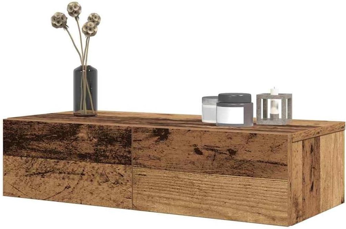 Wandplank met laden - Drijvende kast - Opbergen en ordenen - Vochtbestendig ontwerp - 60 x 26.5 x 15 cm