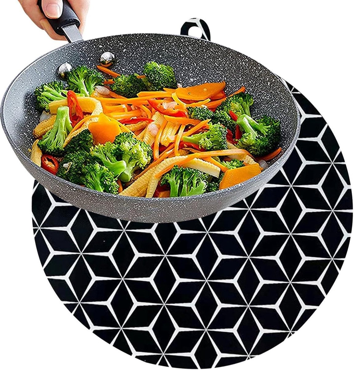 Inductie kookplaat mat Kookplaat beschermer Krasvrij koken Hittebestendig siliconen 24.9 x 23.3 cm Zwart