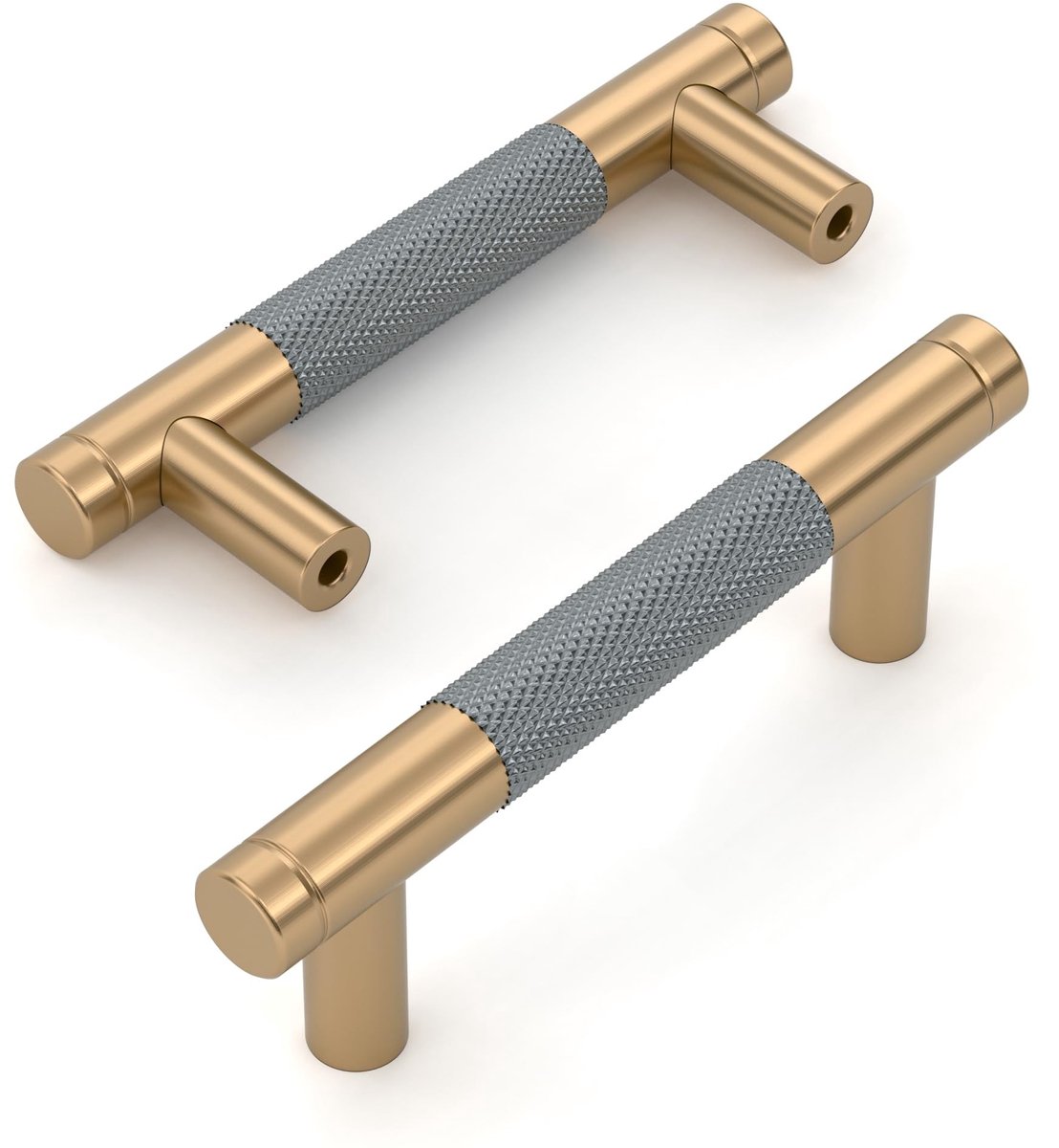 Dailygoody - Keukenhandgrepen - 10-delige set - Aluminium - Goud-Grijs - Meubelgrepen - Geschikt voor kasten en deuren