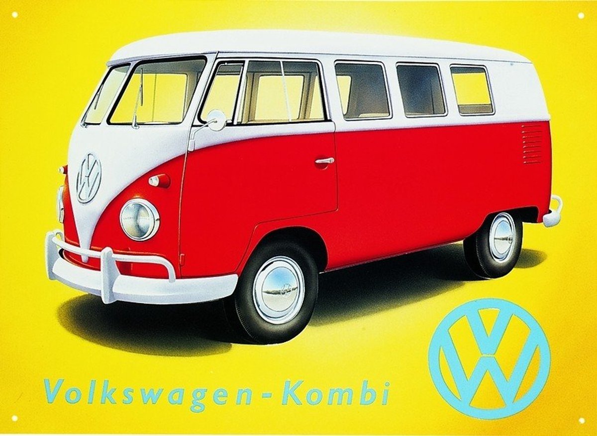 Magneet Volkswagen Kombi 6x8 cm – Retro Koelkastmagneet – Klassieke VW Bus – Vintage Decoratie – Koelkast Whiteboard Magneet – Cadeau Autoliefhebber – Volkswagen Fan – Verzamelaar Klassieke Auto's