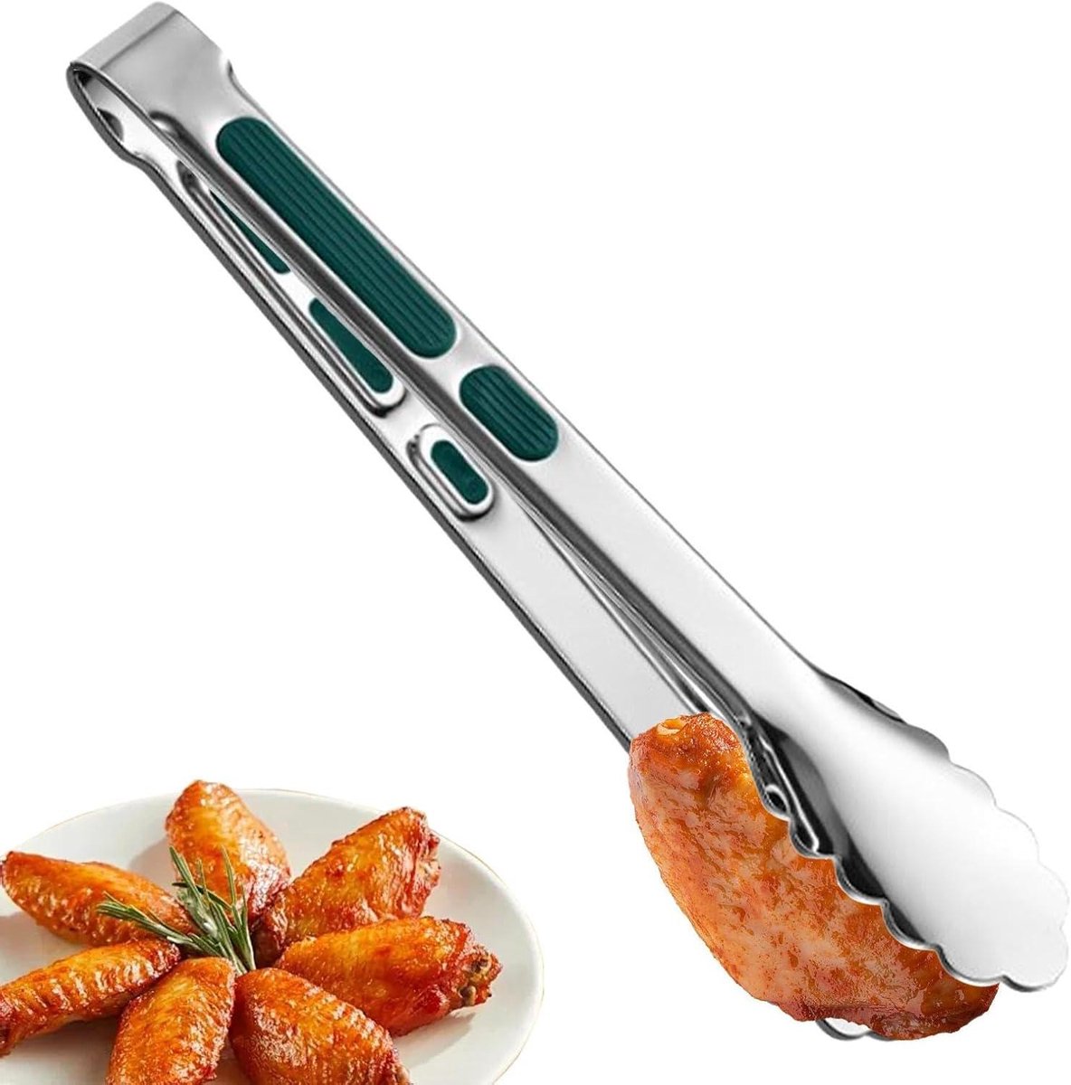Kooktang RVS - Barbecue tang - Eten bereiden - Antislip handgreep - 29 cm - Zilver