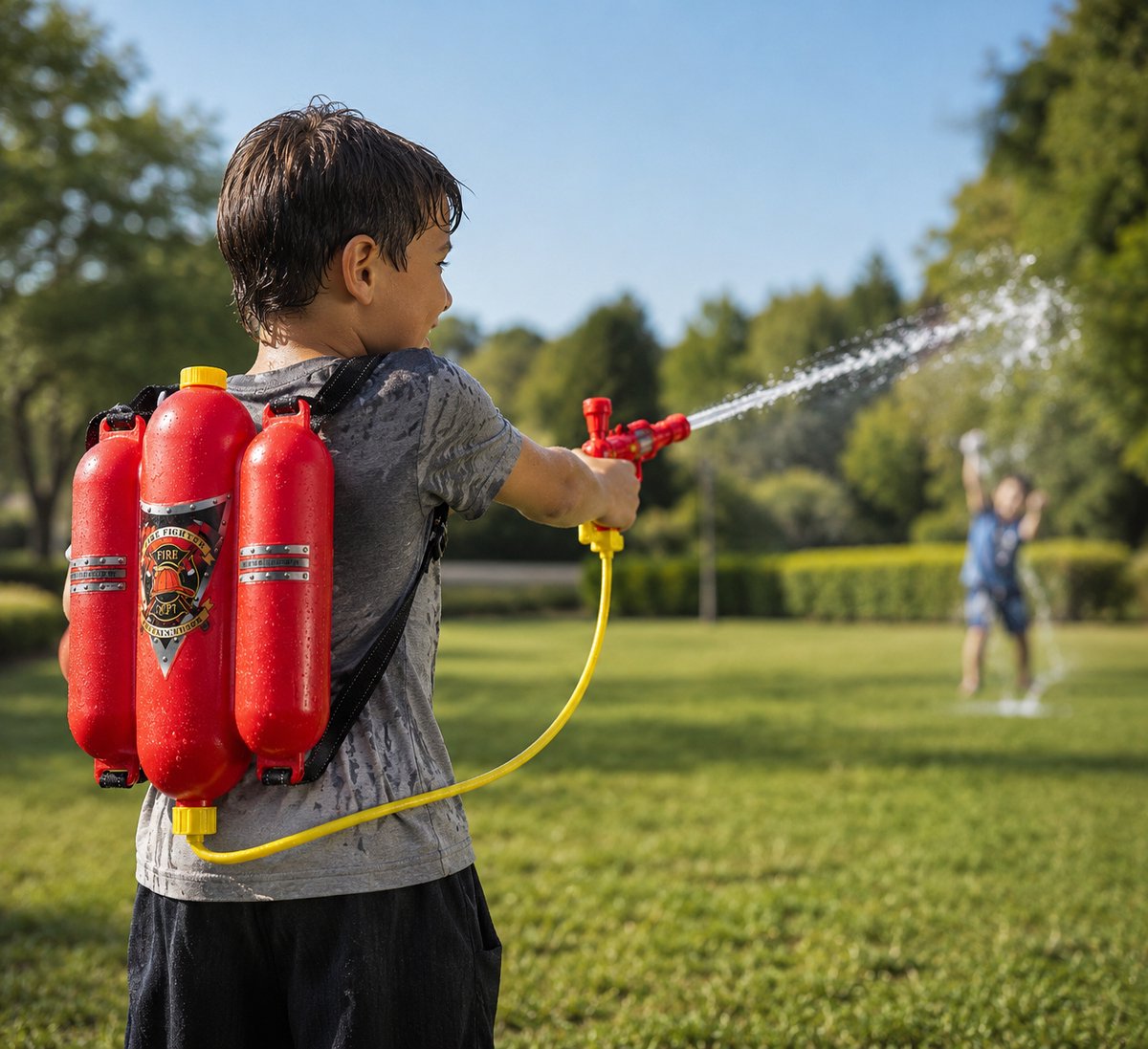 WVspecials brandweer Brandblusser Rugzak Waterpistool - Rood - Waterpistool Space met Pomp - Waterpistool - Super Soaker - Water Pistool - Waterpistool Jongens - Watergeweer — afbeelding 3