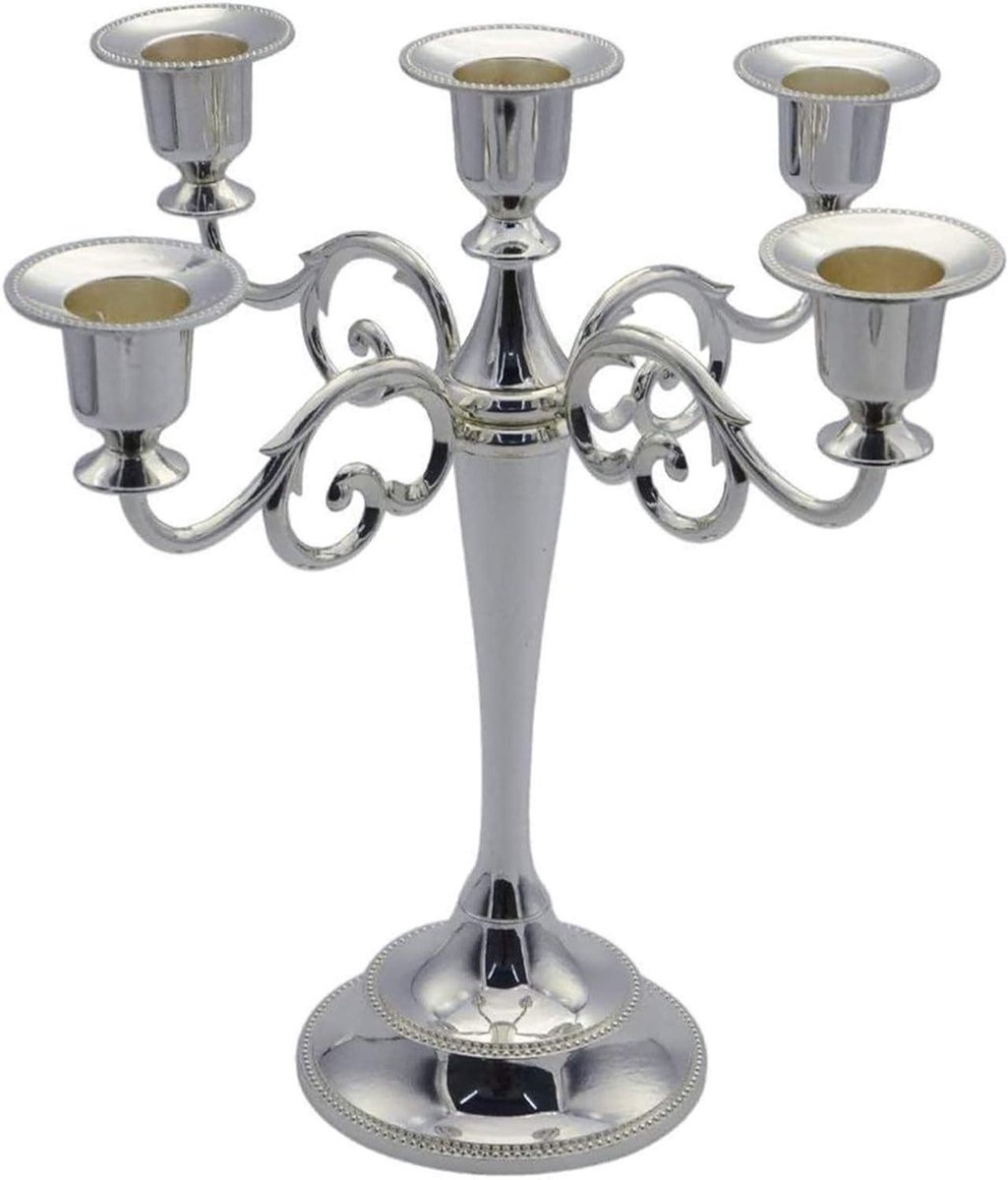 Metalen Kandelaar - Tafelkroonluchter Kaarshouder - Elegante Sfeer Creëren - Vijf-armig On