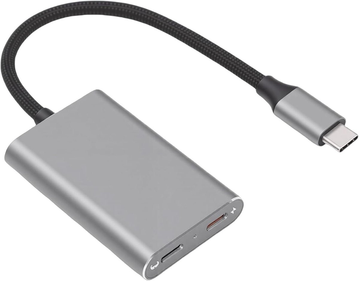 USB C Adapter - AR Video - Bril Overdracht - PD 100W Laden - 4K 60Hz - Grijs