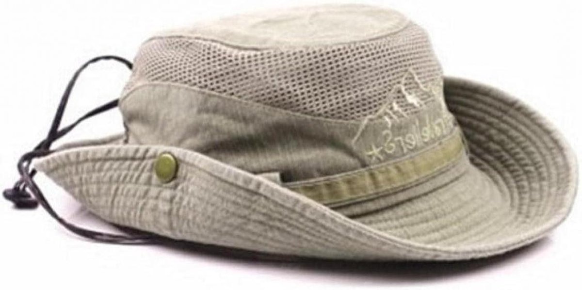 Zomer Hoed - Beschermende Cap - Buiten Activiteiten - Verstelbare Kinband - One Size - Khaki