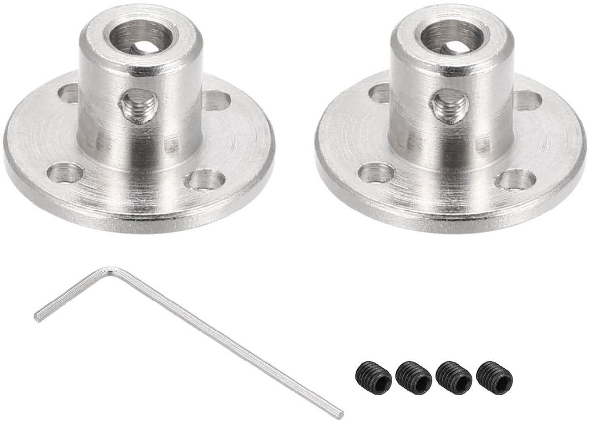 Rigid Flens Koppeling voor Motoren met Schroeven en M1.5 Inbussleutel - 2 Stuks voor DIY Steppermotoren, Precisie en Betrouwbaarheid