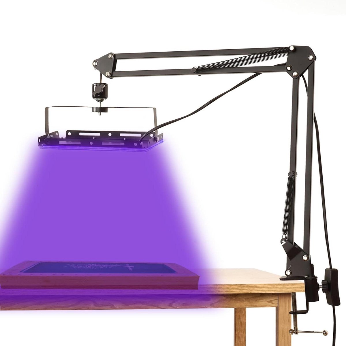 Zeefdruk Belichtingsunit - UV Licht - Emulsie Uitharden - Verstelbare Standaard - 25W - Zwart
