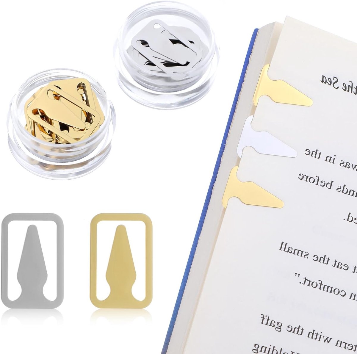 100 Stuks Boekenlijnmarkeerders, Metalen Boekenleggers in Goud/Zilver, Ideaal voor Studenten, Lezers en Onderwijsdoeleinden
