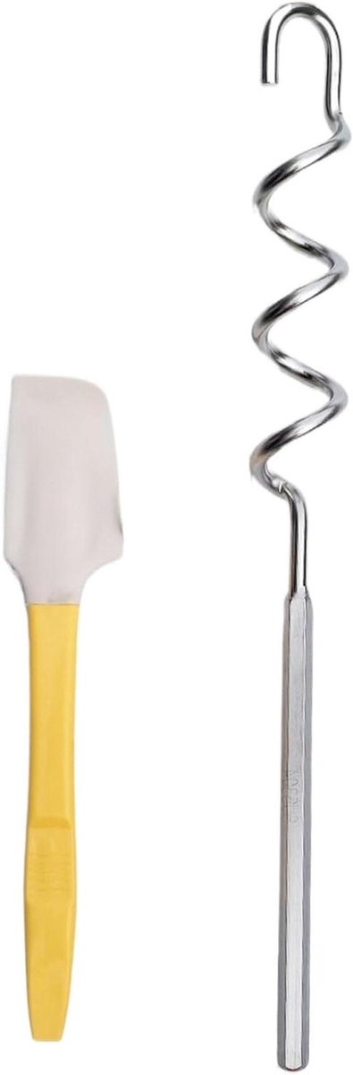 Notenmixer Boormachine - Keukengereedschap Set - Effen Beleg Maken - Roestvrij Staal - 30 cm Lengte - Zilver