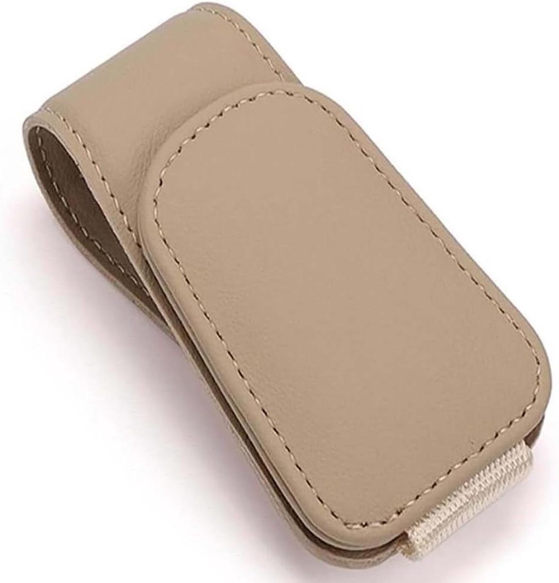 Auto Zonnebril Houder - Bril Clip - Veilig Opbergen - Magnetisch Design - 50x50x80 mm - Beige