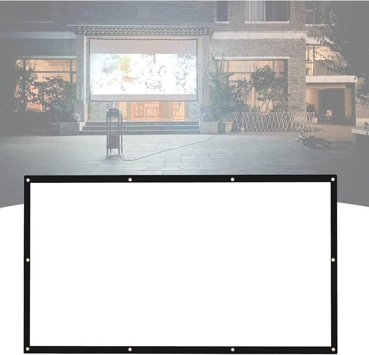 Projectiescherm - Filmscherm Buiten - Thuisbioscoop Creëren - Extra Brede Kijkhoek - 200 inch 16:9 - Zwart Wit