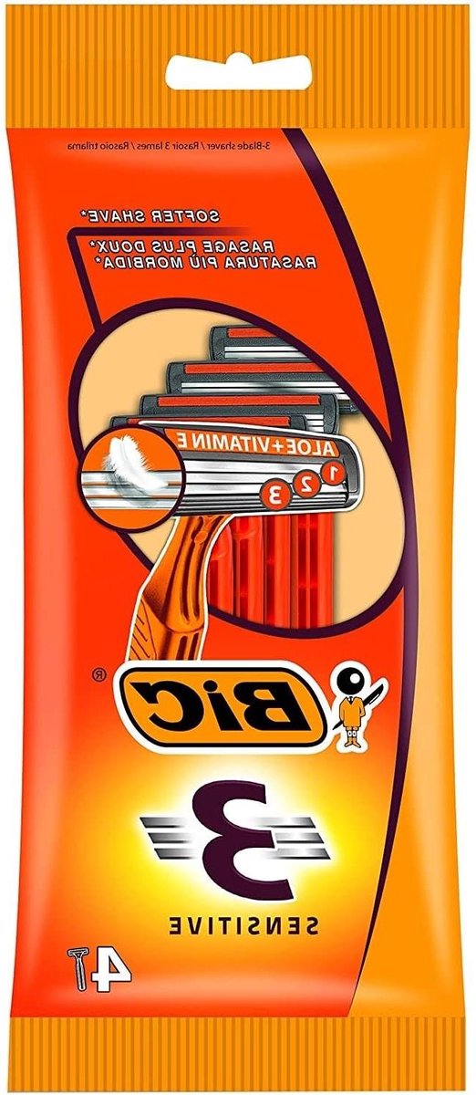 Wegwerp Scheerapparaat - Triple Blade - Glad Scheren - Vitamine E Strip - 3 Stuks - Oranje