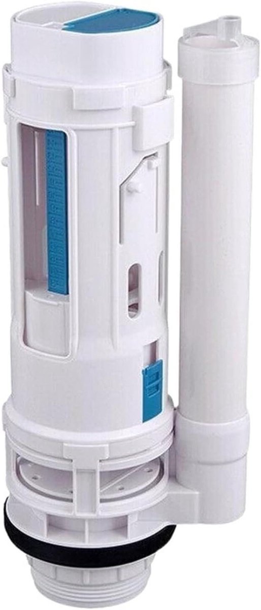 Toiletafvoerklep - Dubbele spoelklep - Toilet reparatie - Gedeeld ontwerp - 21.5 cm - Wit