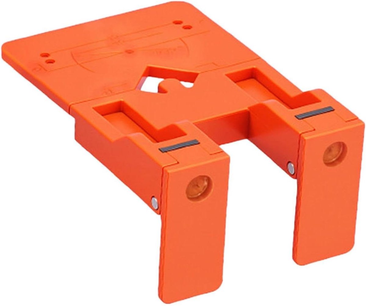 Scharniermal - Uitlijnhulp - Kastdeuren Plaatsen - Dubbele Magneten - 35mm Gat - Oranje