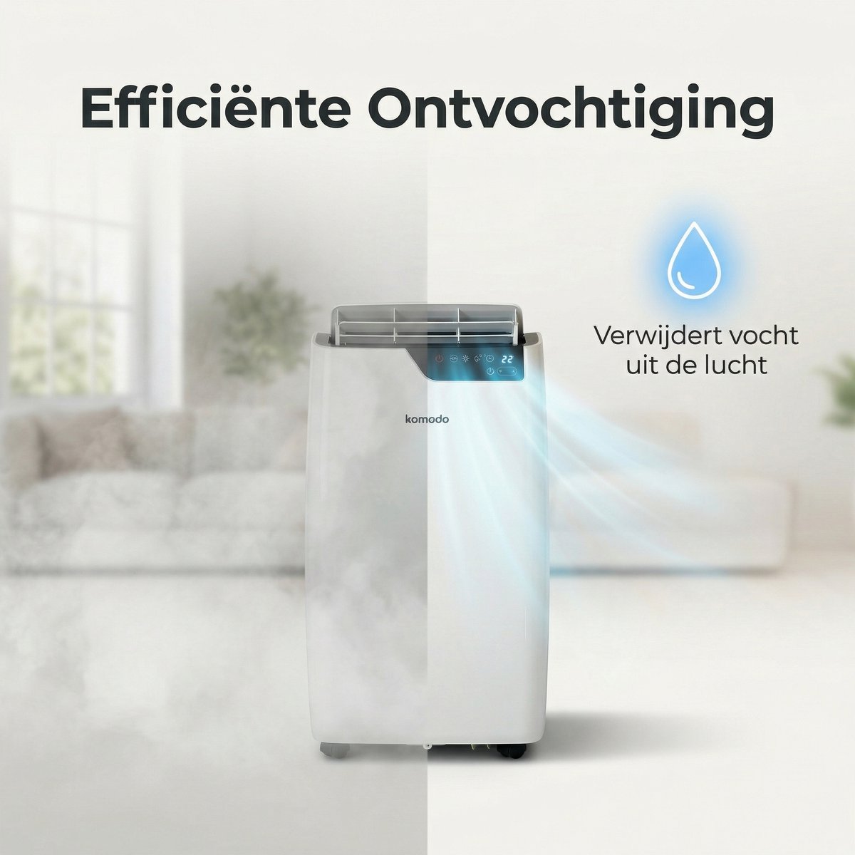 Komodo Frosty+ Mobiele Airco 12000 BTU – 4-in-1 Airconditioner – WiFi App & Afstandsbediening – Airco met Raamafdichtingskit & Afvoerslang – Ontvochtiger & Ventilator — afbeelding 6