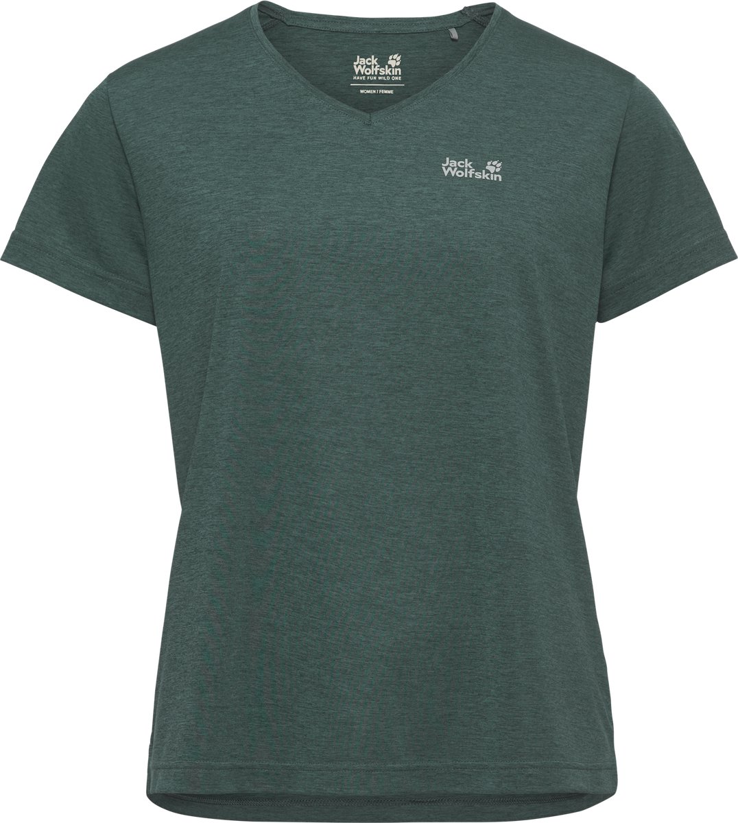 Jack Wolfskin Wildtrail T-Shirt Dames Dames Korte mouw Sago Palm Antraciet
