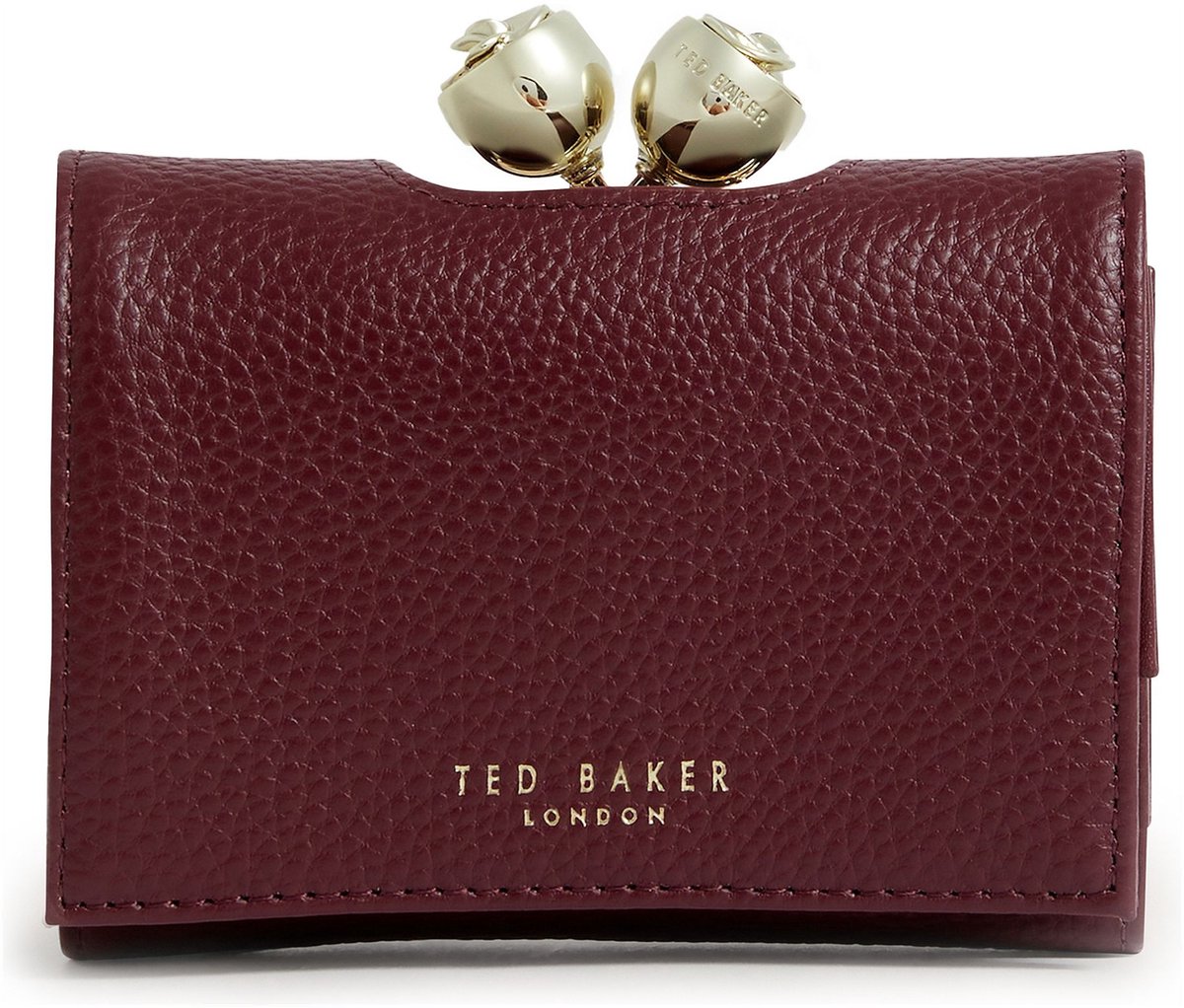 Ted Baker Leren portemonnee Roosa Rose Detail Leather Small Bobble Purse Wine (rood)paars